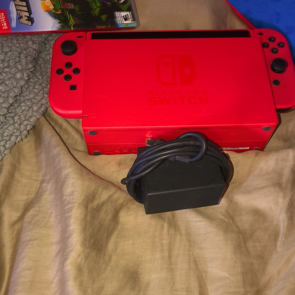 Nintendo switch (Nintendo screen,controllers,case stand and Minecraft